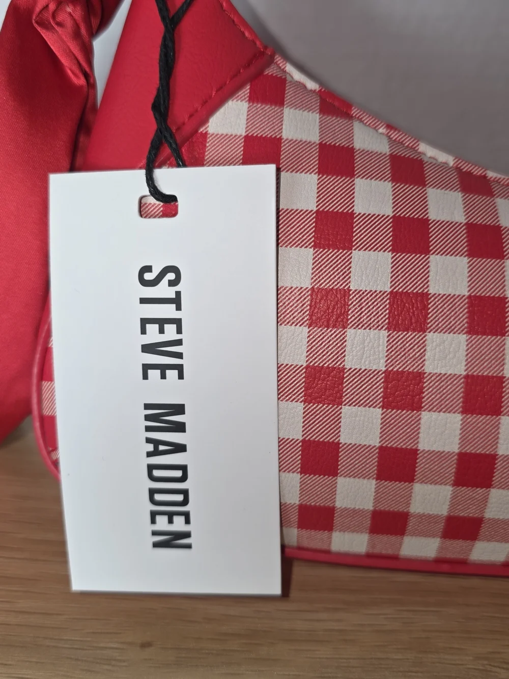 Steve Madden BMABLE 2 Tomato Shoulder Bag Gingham Print